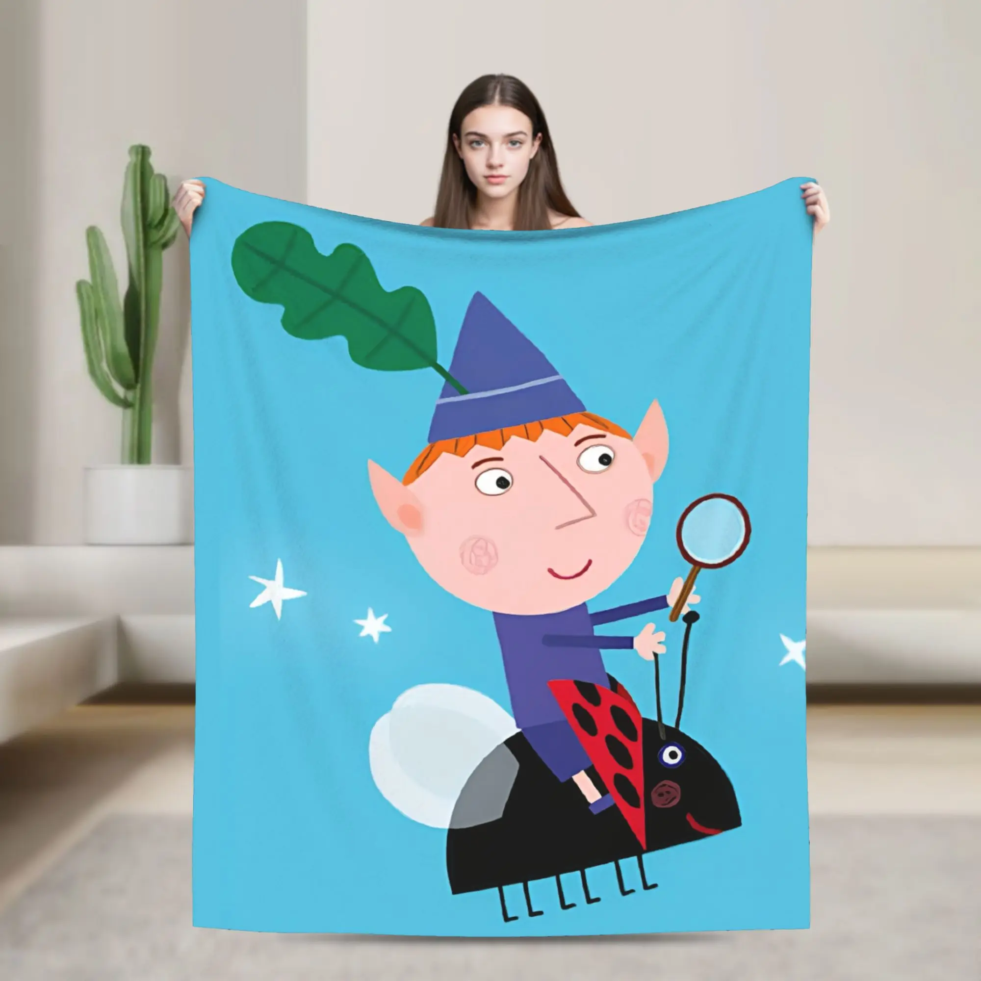 B-Ben And H-Holly Wonder Realm Blankets Flannel  Warm Throw Blankets for Bed Bedroom Quilt