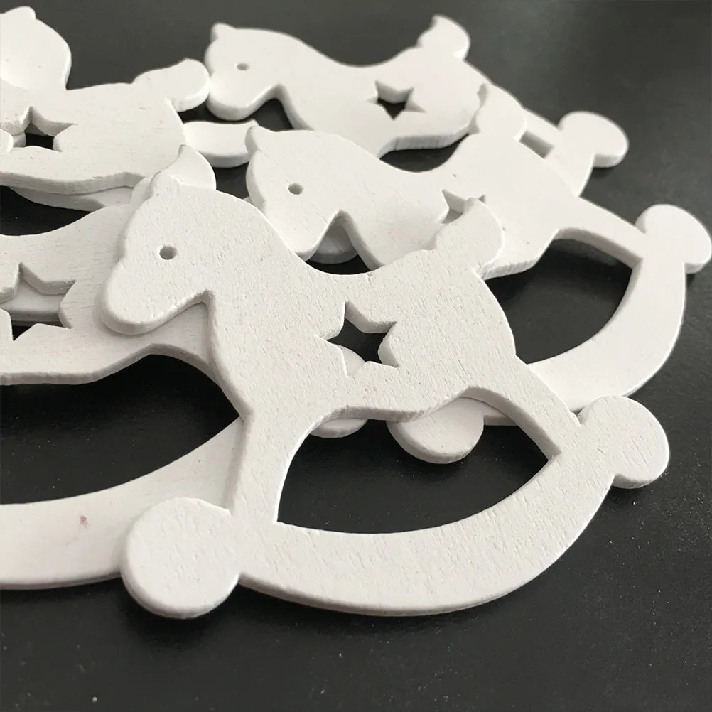 

10Pcs Wood Horse Christmas Hanging Pendant Craft Ornament for Tree Decor Indoor Holiday Party Wooden Christmas Pendant