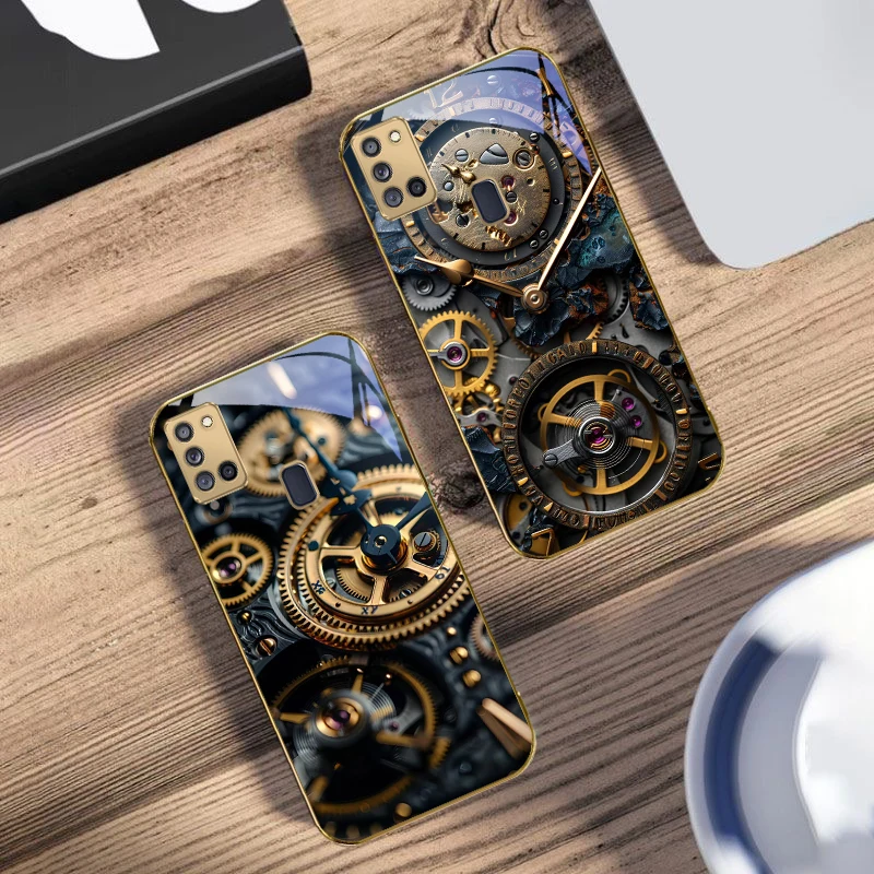 الدقة المعدنية والعتاد لسامسونج A 31 32 A33 A34 35 14 A15 13 16 25 26 50 52 53 54 55 56 70 71 72 73 الزجاج الذهبي جراب هاتف