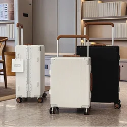 Valise de voyage à roulettes à nervures larges pour hommes et femmes, coffre à roulettes, boîte d'embarquement, roue universelle, plus récent, 20, 24/26