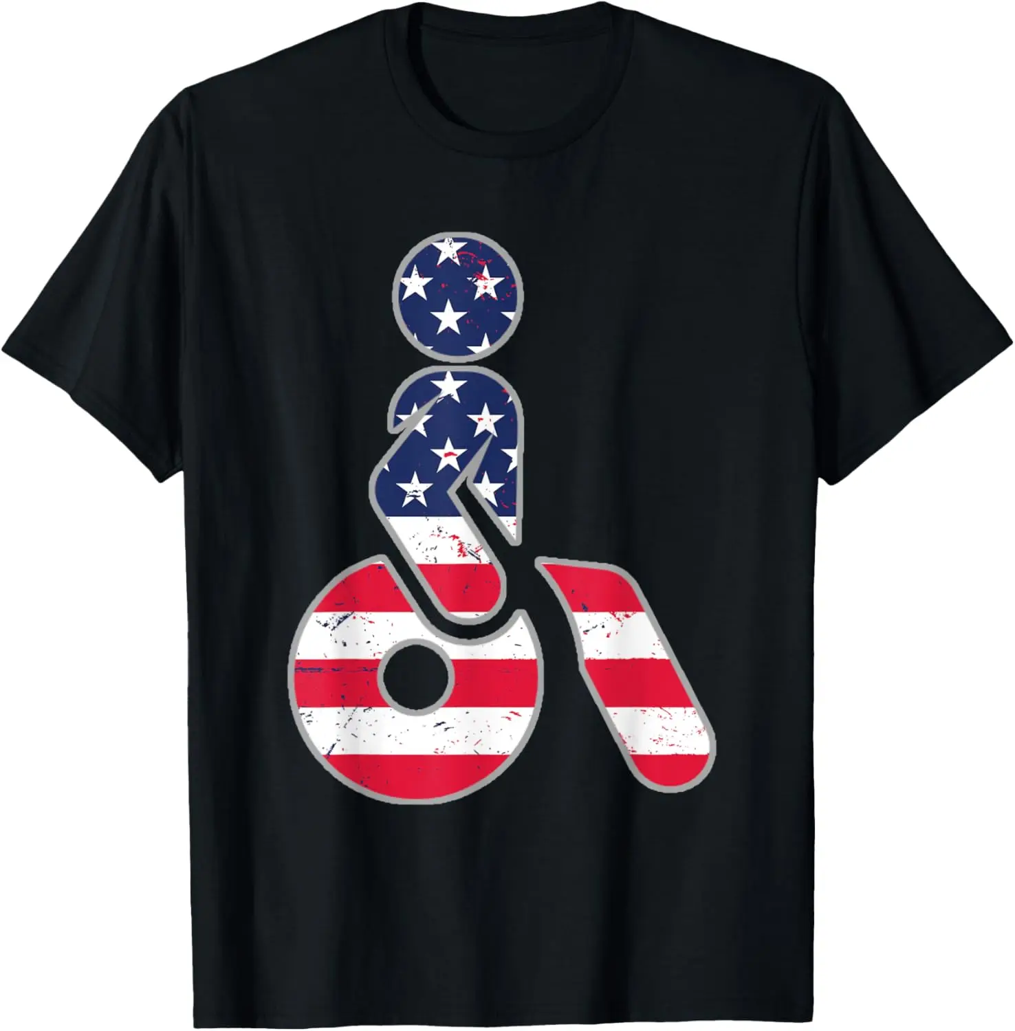 Wheelchair Basketball USA American Flag T-Shirt