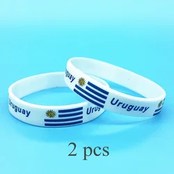 2pcs Uruguay Flag Silicone Bracelets Sports Wristbands National Flags Wrist Strap for Men Women Rubber Band Fashion Accessories