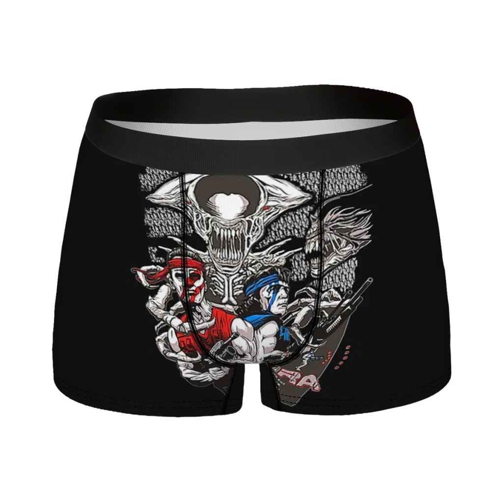 Game Contra King Cuecas para Homens, Calcinhas Respiráveis, Roupa Interior, Shorts Estampados, Cuecas Boxer