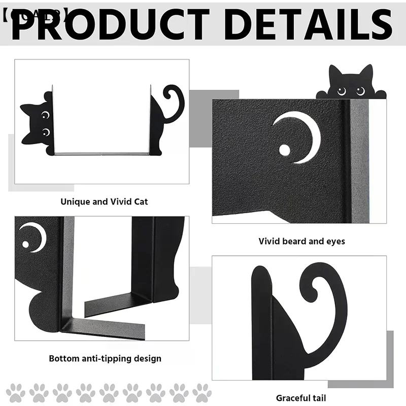 

Cute Cat-shaped Bookend, Desktop Bookshelf, Book Clip, Stationery Storage Book Stand, Home Desktop Decoration.