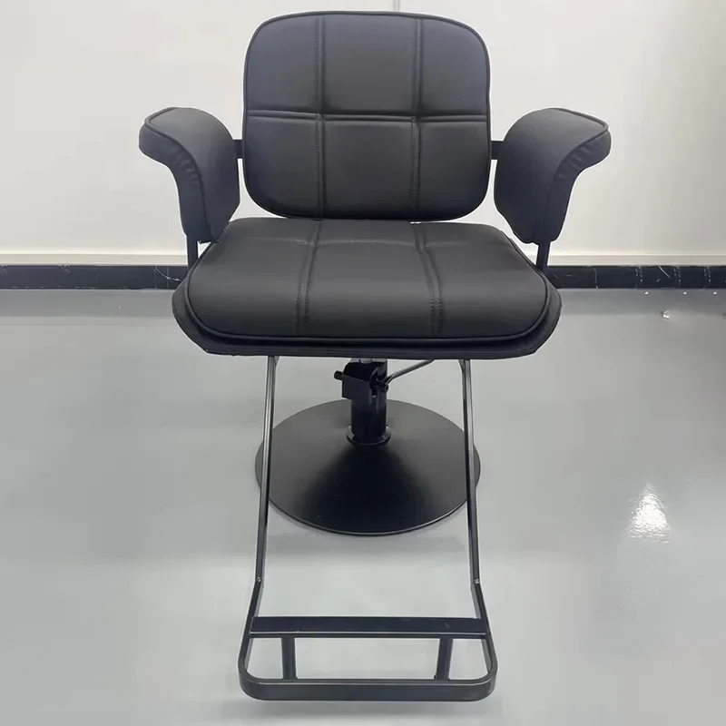 Chaise de barbier noire confortable, fauteuil de coiffeur haut de gamme, meubles Sillon Pedicura, simple et à la mode, esthétique moderne