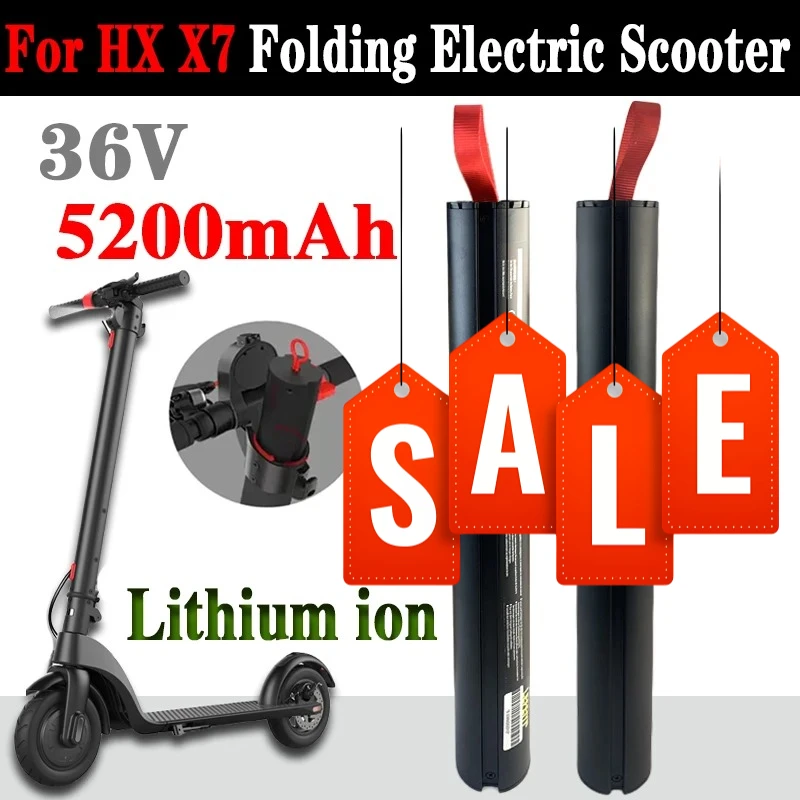 

X7 Scooter Battery 36V 5200MAh Foldable Built-in Rechargeable Batteries for Huanxi HX X7 Scooter Electric Scooter Battery
