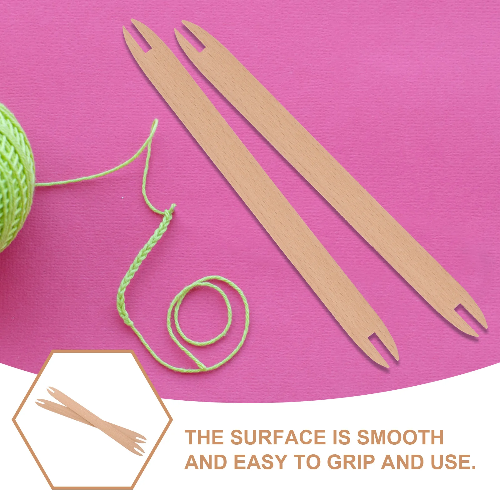 

2Pcs Wooden Weaving Shuttle Set Smooth Comfortable Surface Suitable Most Crocheting Handcrafts Tablet Weaving Shuttle