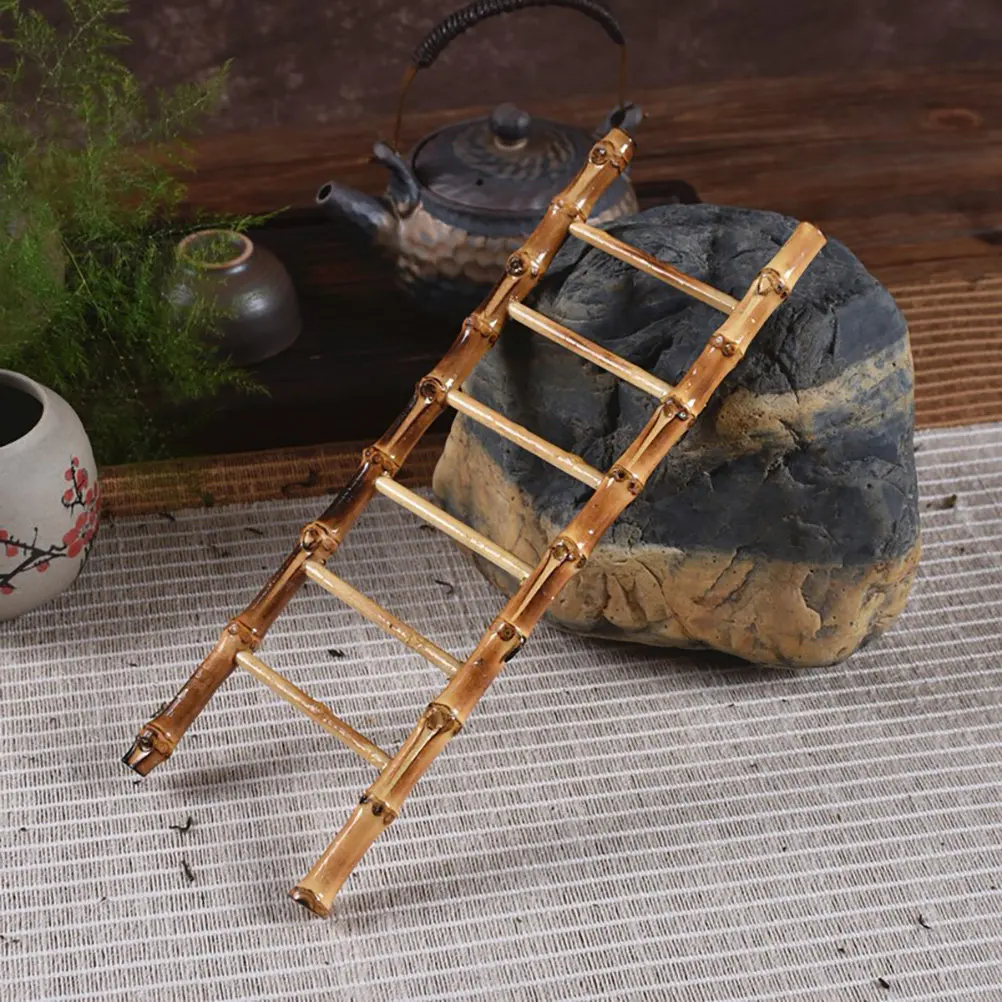 

Компактная миниатюрная бамбуковая лестница: декоративный элемент для фотосъемки и дизайна интерьера, реалистичная бамбуковая лестница для подарков