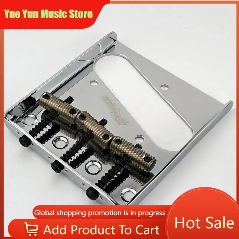 Yue Yun Music Store--Discount Hot Sale--Wilkinson WOT01T Guitar Bridge 3 Saddle Bridge Chrome Silver Compatible with