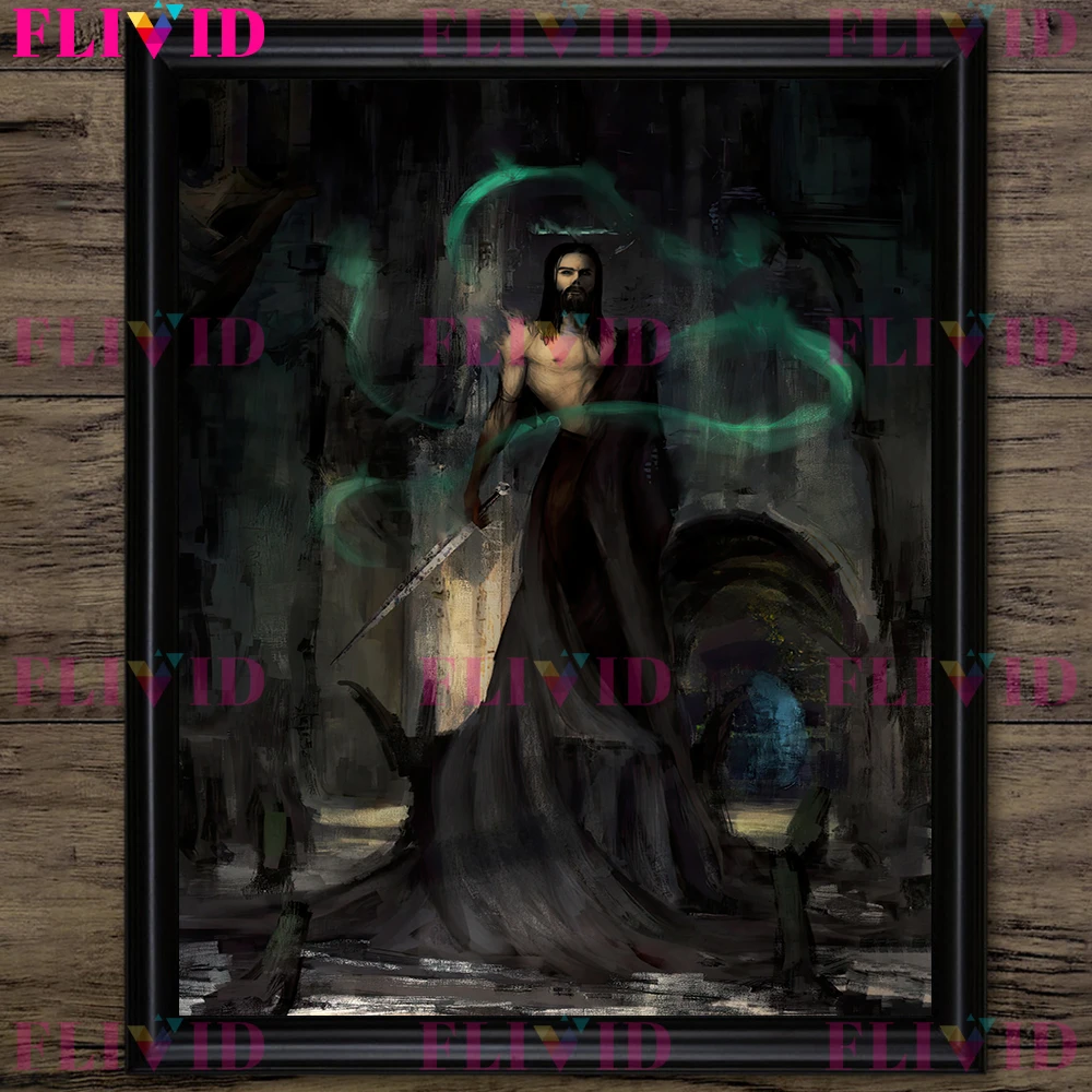 Vampire Lord And The Satan Demons Of Hell Vintage Wall Art Canvas Print Mysterious Dark Witchcraft Art Poster Print Home Decor