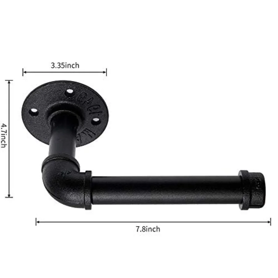 Industrial Pipe Toilet Paper Holder, DIY Vintage Rustic Paper Holder Towel Racks Heavy Duty Pipe Roll Tissue Holder with Mounti - view 5