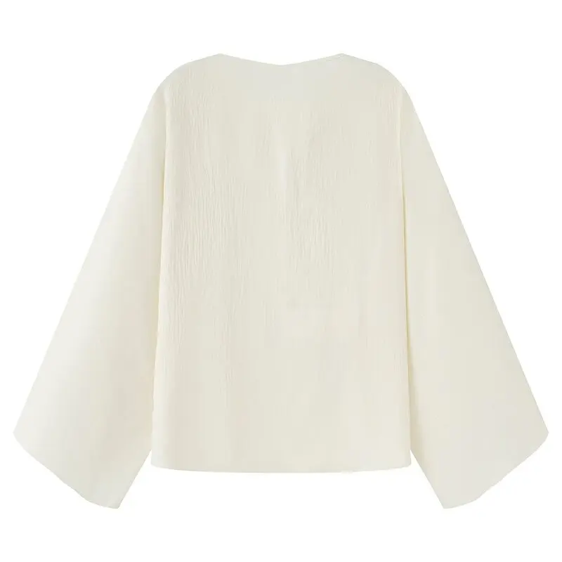 Faionable round Ne Tied Hollow out Casual irt Women's Summer New Sle Versatile irt for Young Women 25-35 Years Old