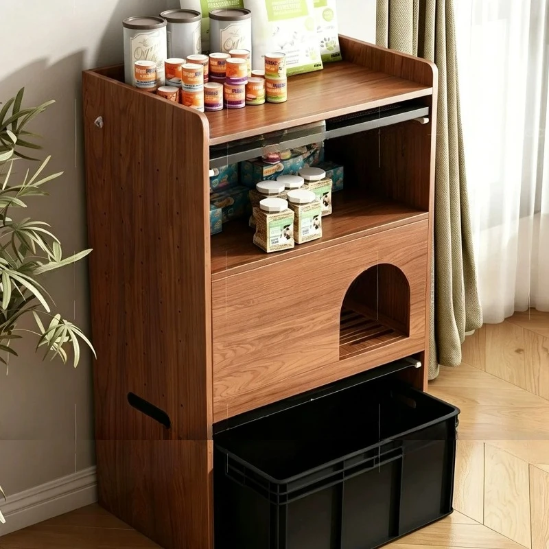 box integrated cabinet Middle antique multi-layer large-capacity sand-proof small apartment Cat nest Deodorant cat toilet