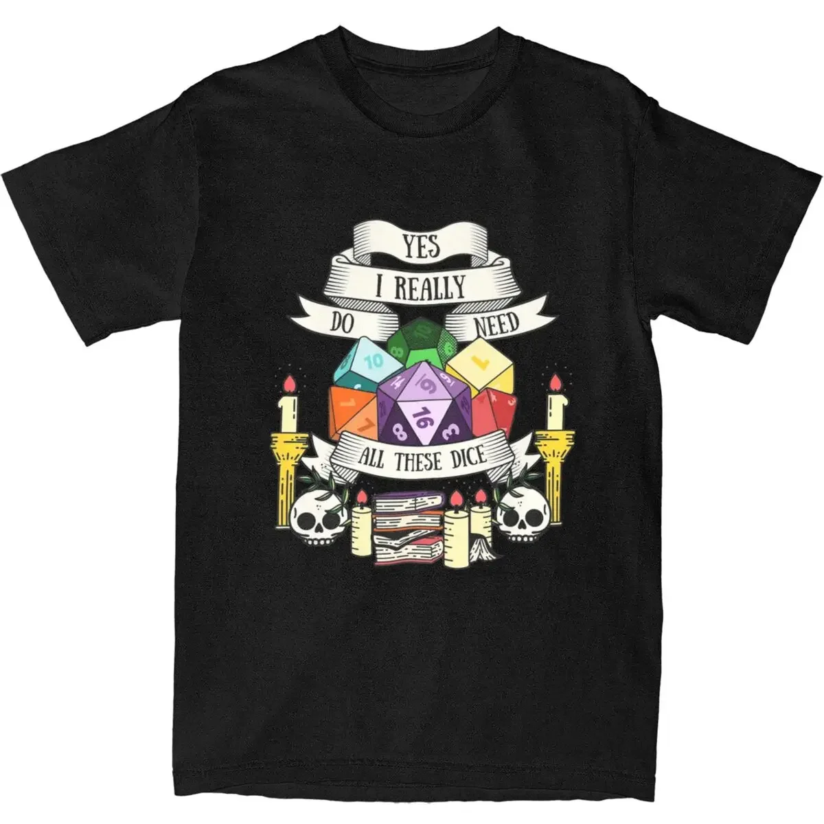 New fashion heavyweight Hot Sale vintage Hipster Dungeon And Dragon Dice T Shirt for Men 100% Cotton Dnd Game Tee Shirt Clothing