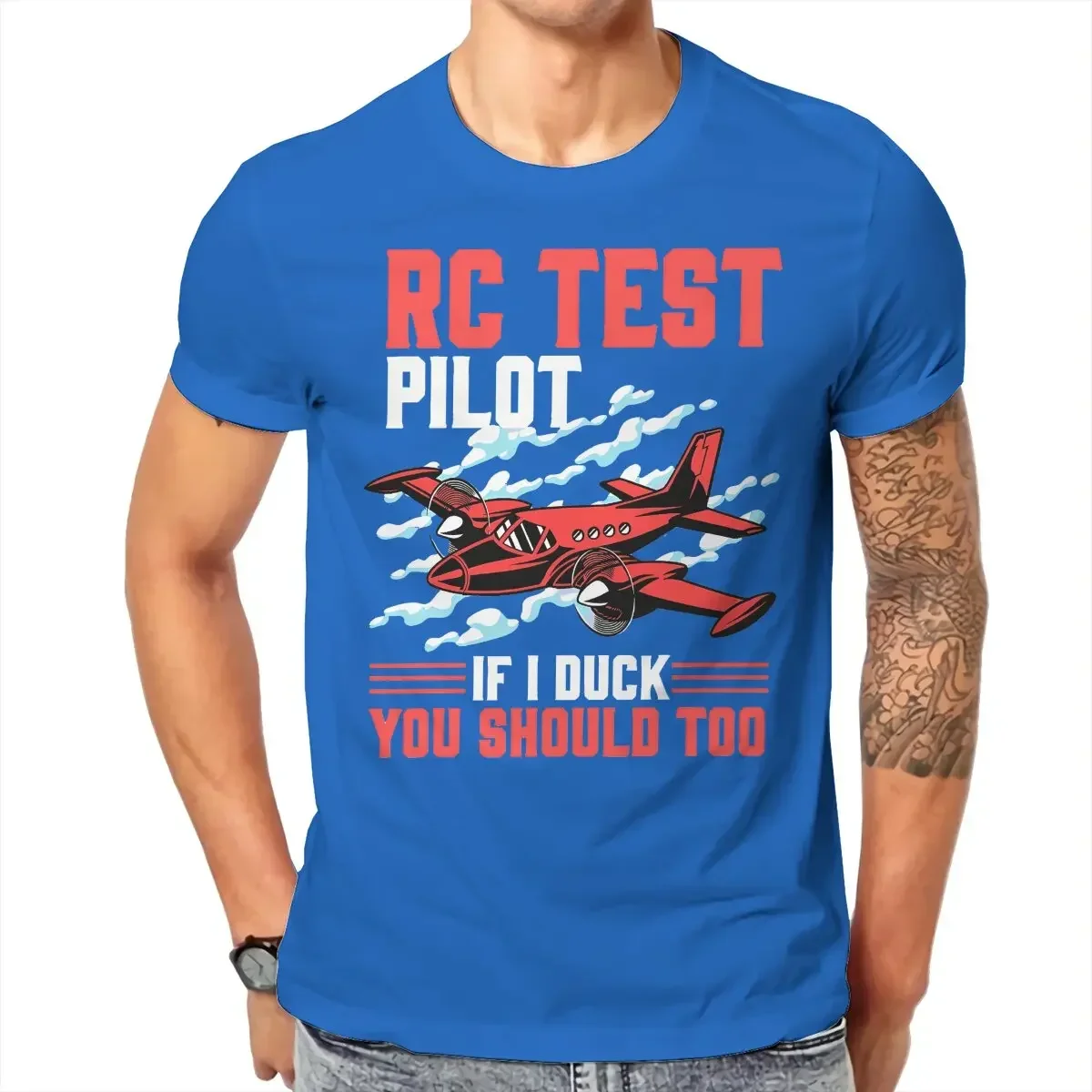 Rc Test Pilot Newest TShirts Airplane Model Male Graphic Pure Cotton Tops T Shirt O Neck  streetwear vintage Informal Cartoon