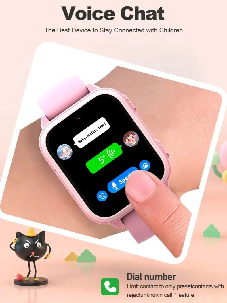 ساعة ذكية Getfitsoo 4G للأطفال GPS WIFI Location Tracker مكالمة فيديو SOS مراقبة معدل ضربات القلب واتساب ساعة هاتف للأطفال