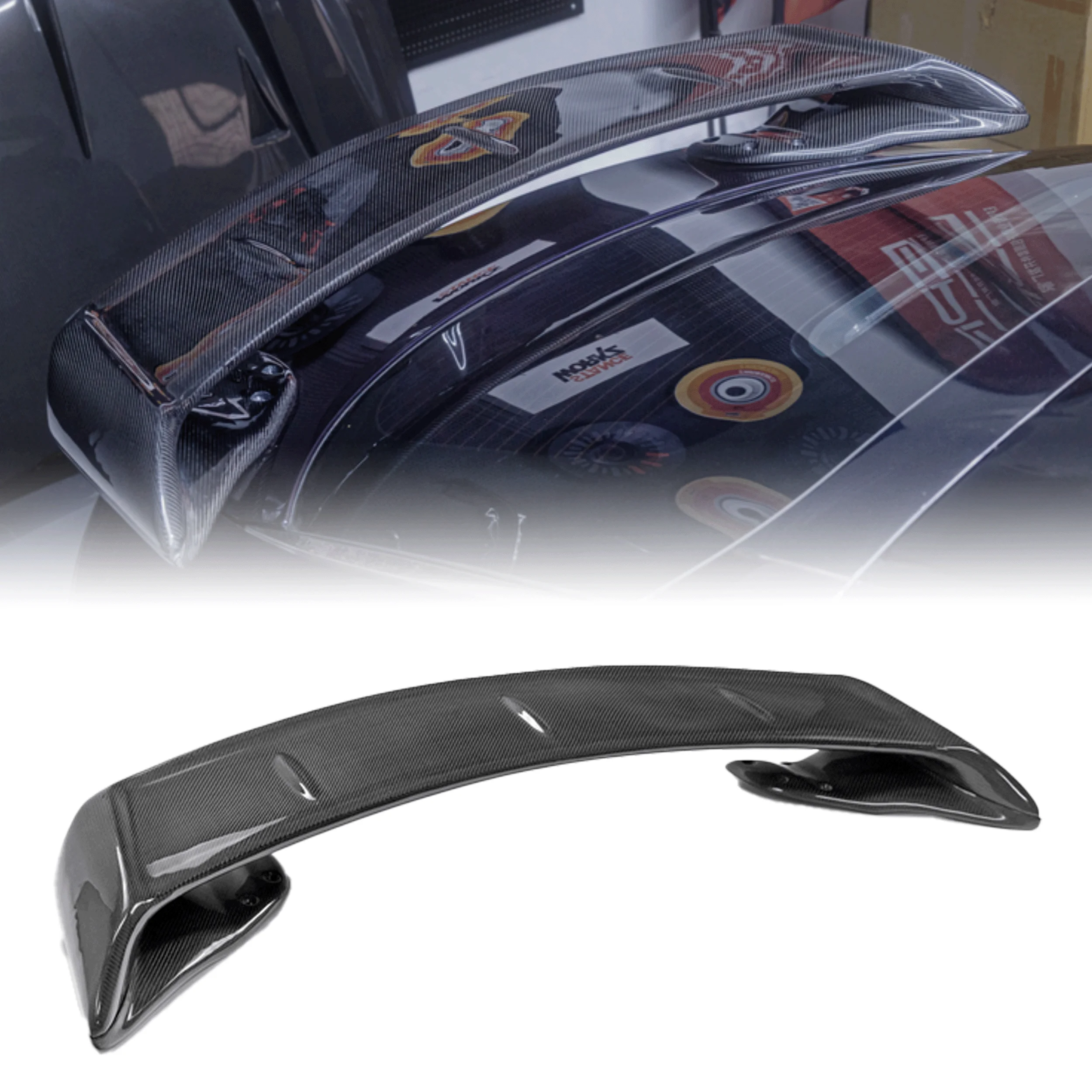 

Applicable toPerfect Match Rear Spoiler Wing for KIA STINGER 2018-2023 GTR Type Well-made Carbon Fiber