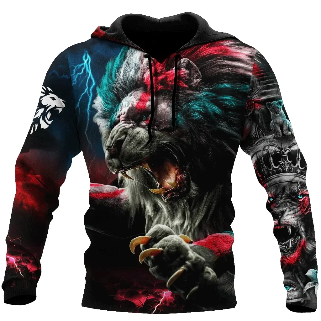 Tiger/ King Lion Sky 3D All Over Printed Men's Hoodie&Sweatshirt Autumn Unisex Casual Sportswear