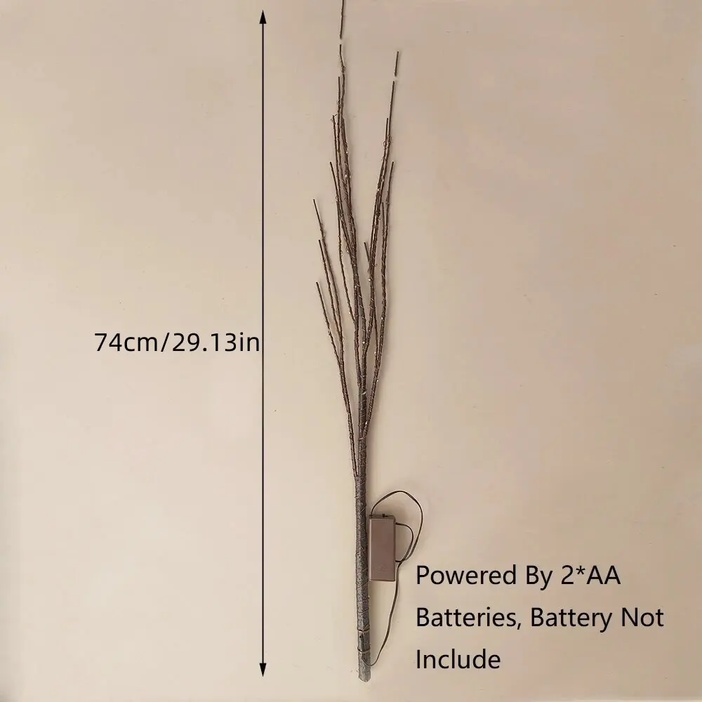 Christmas 50LED White Birch Branch Lights Battery Operated Fairy Twig Lamp for Xmas Wedding Home Party Table Decoration