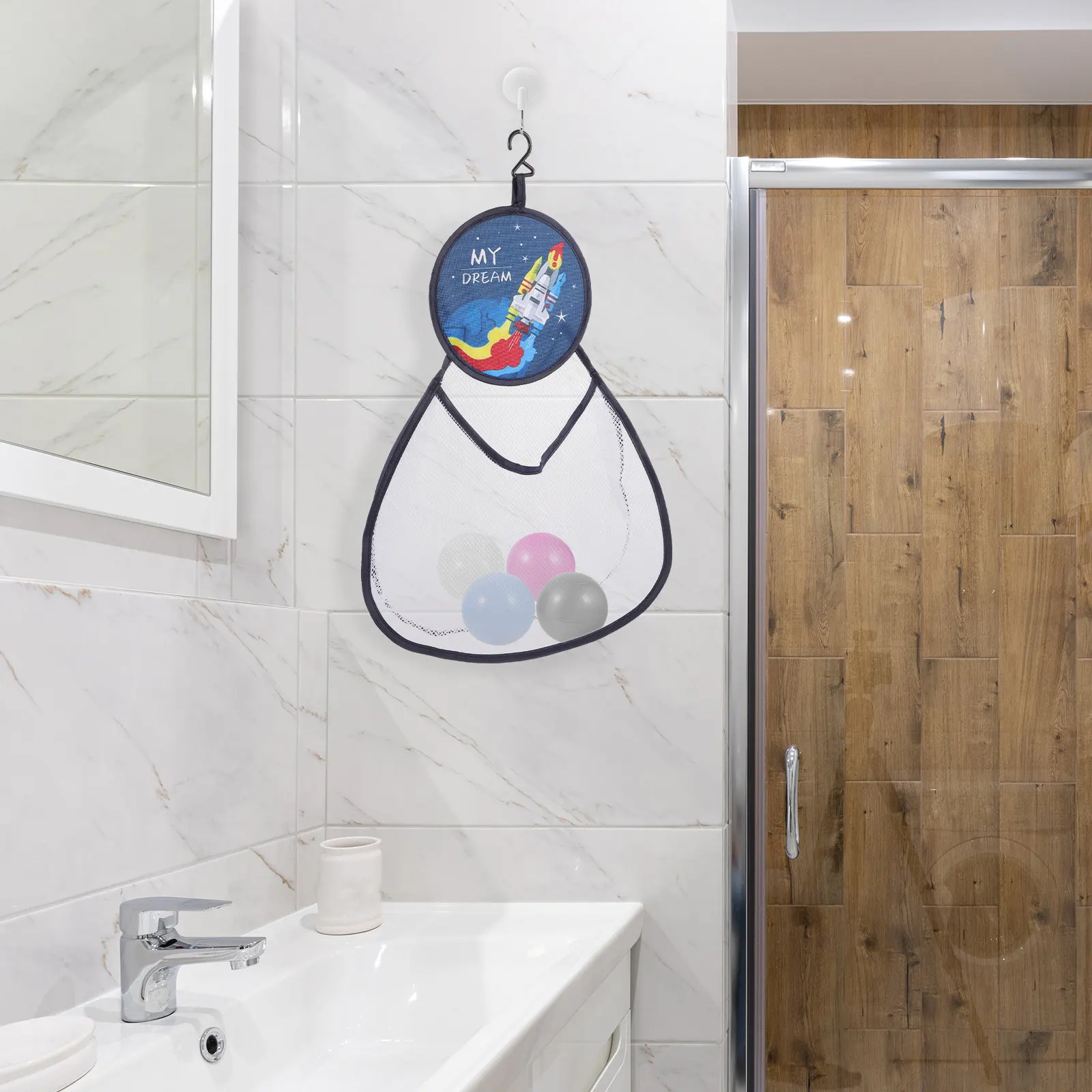 2 Pcs Bath Toy Storage Bag Organizers for Toys Hanging Mesh Bathroom Net Bathtub - view 5