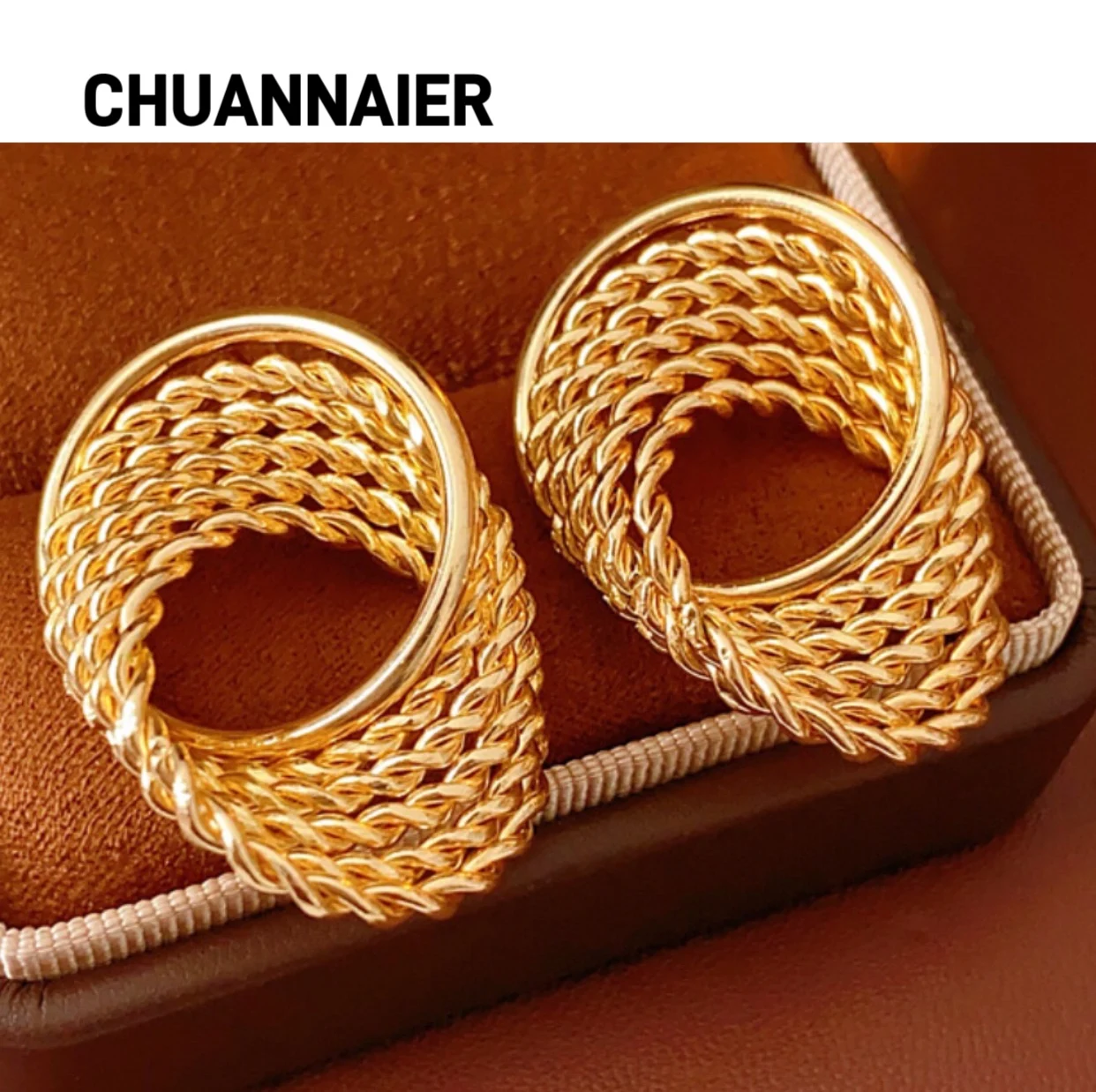 

Hot-selling multi-layer ring twisted earring, European and American retro earring, unique and high-end earring, exaggerated