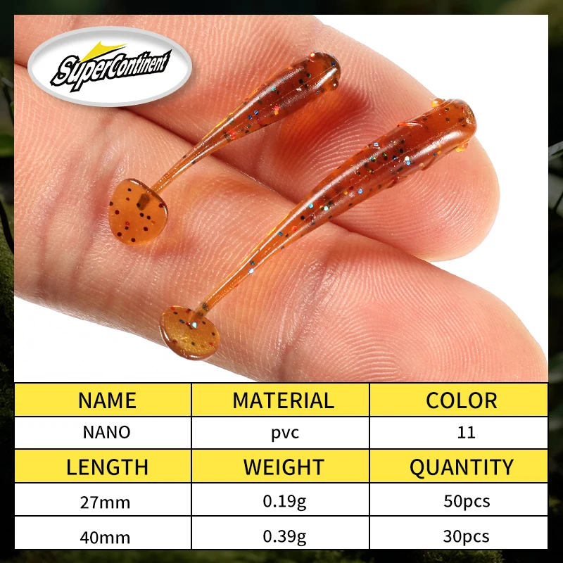 Supercontinent A soft bait new minnow 4cm/30pcs 2.7cm/50pcs fishing lures sinking tremor bait Soft Fishing Lure Fishy Worms lure