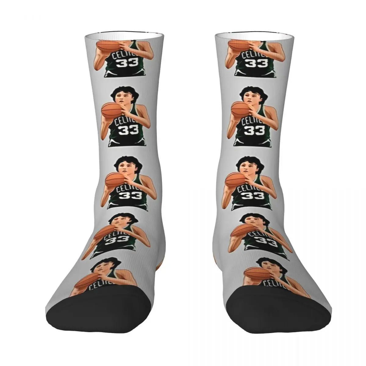 Autumn Winter Casual Men's Women's Larry Bird Lucky Number 33 Socks Basketball Boston Sports Legend Sweat Absorbing Sports Socks