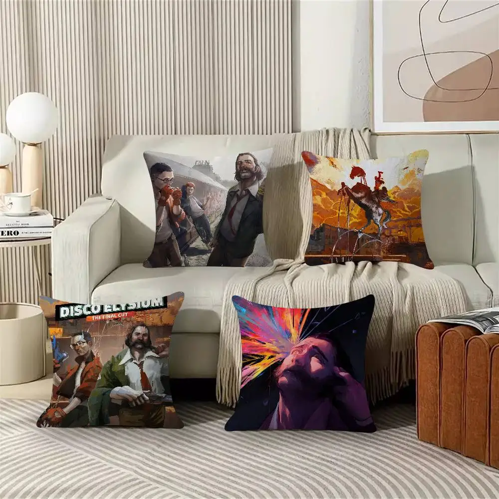 

Декоративные подушки D-Disco Elysium Hot Video Game с персонализированным изображением и текстом, подарки для дома, 45x45 см