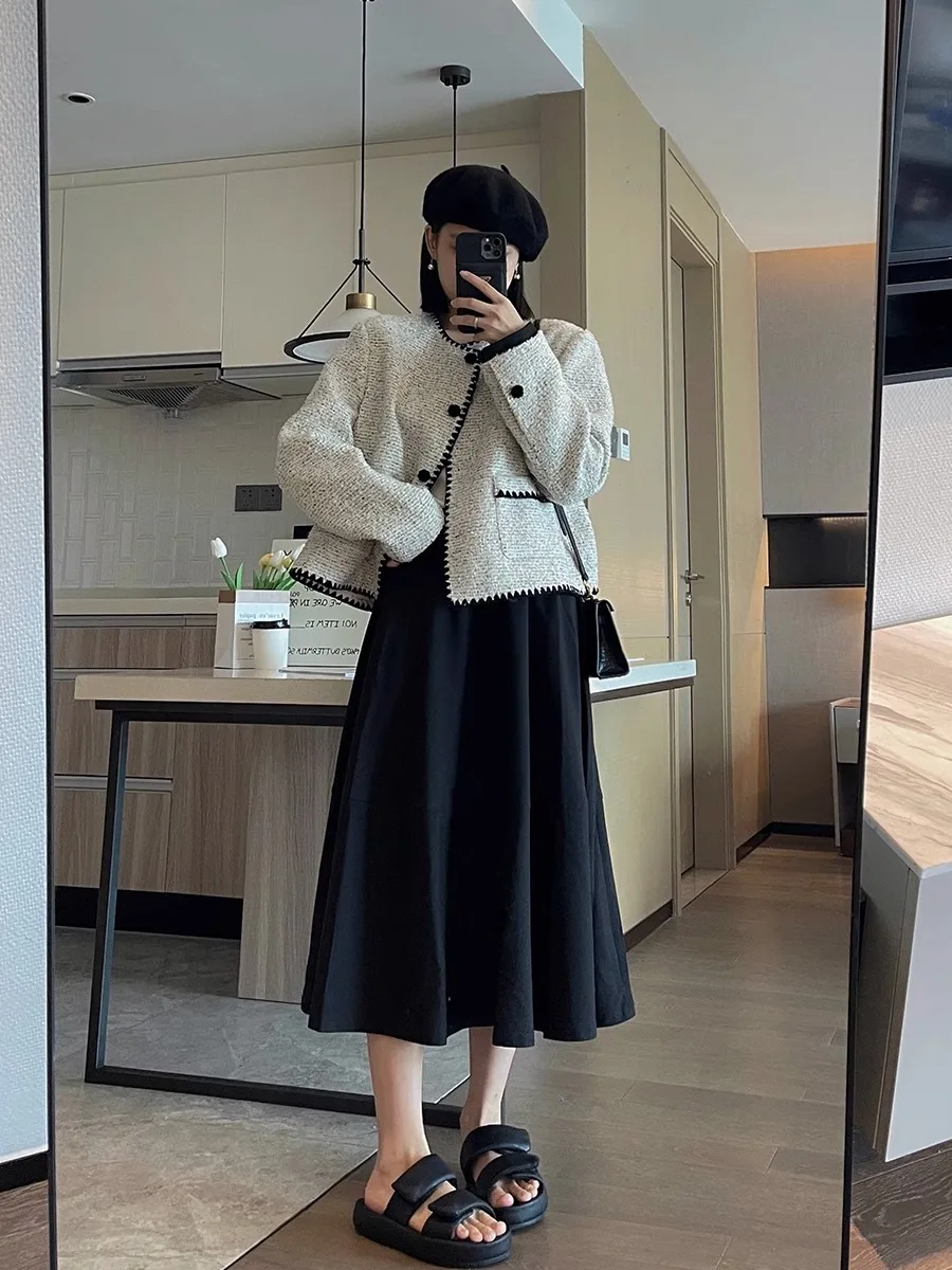 

Твидовая куртка кремового цвета, женская летняя сетка, тканая игла, тонкая, удобная, сетка для утреннего пористости, дышащая, для отдыха, бега, бега