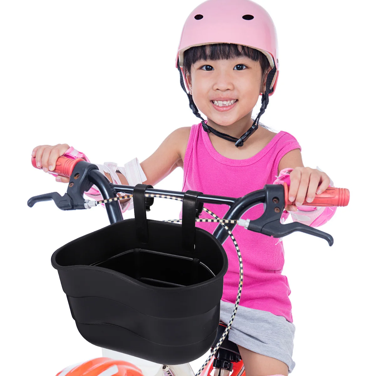 1 pc Scooter Black Plastic Front Handlebar Bike Basket For Kids Hanging Storage Basket Children Bicycle Riding