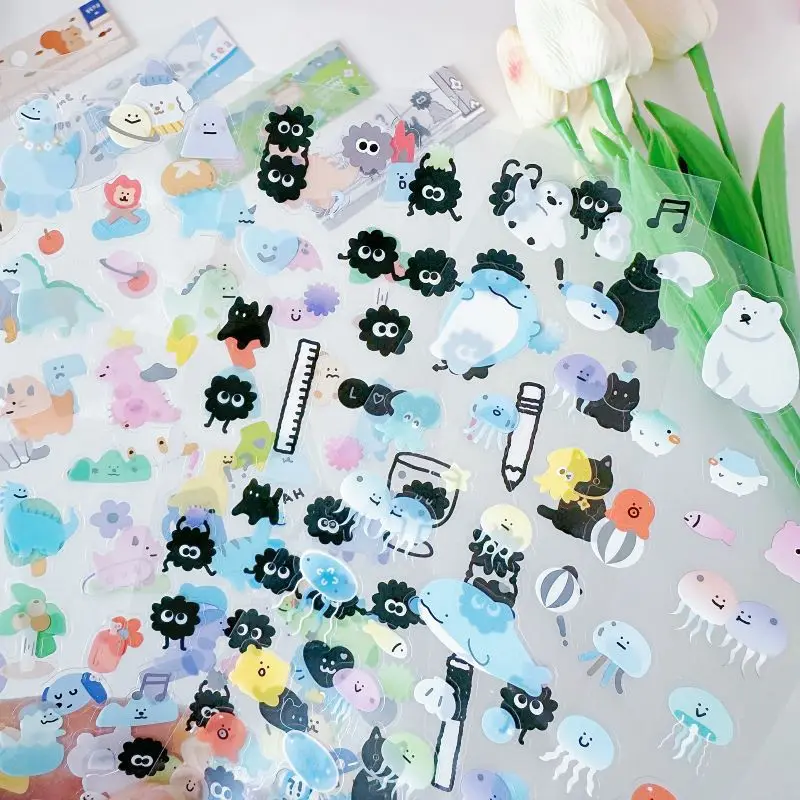 Korean Import NEKONI Double-layer Cute Animals Creative Stickers Scrapbooking Diy Journaling Diary Decor Stationery Sticker