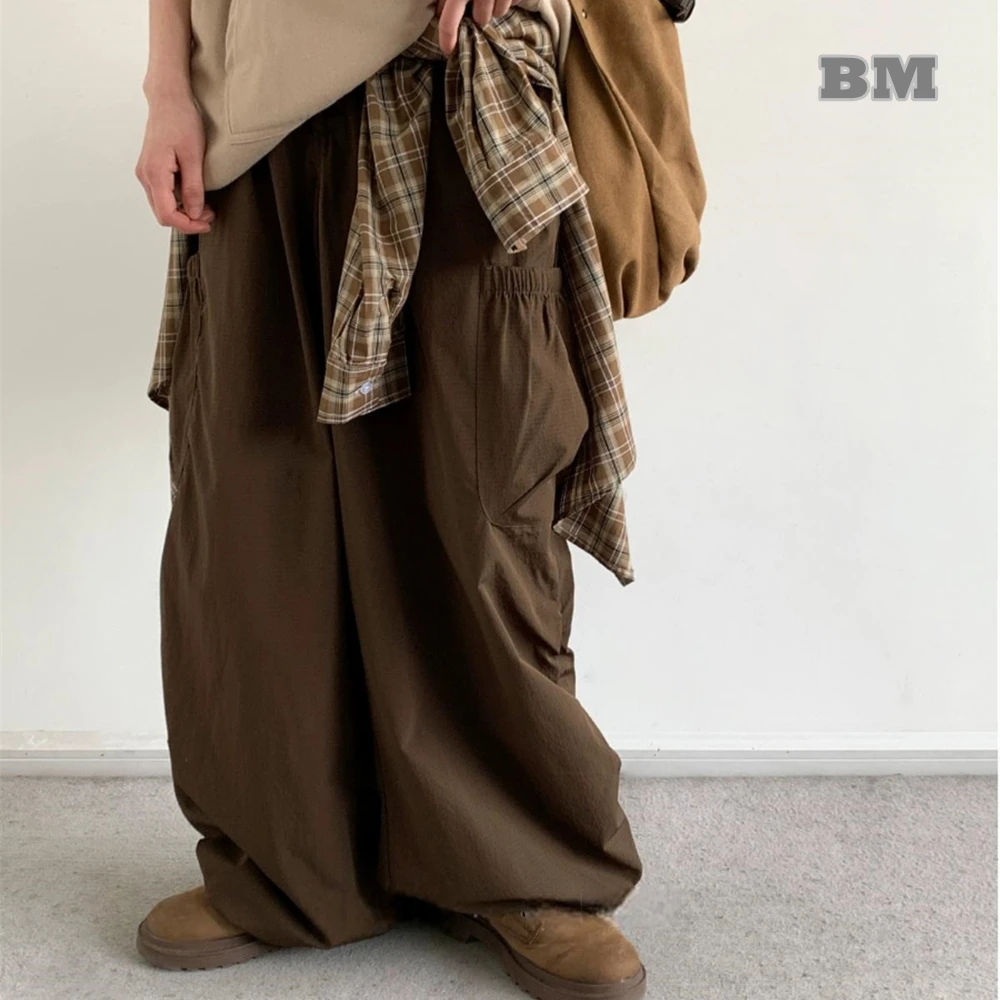 Japanese Vintage Cargo Pants Men Women Clothing Preppy Fashion High Quality Couple Baggy Pants Korean Streetwear Trousers