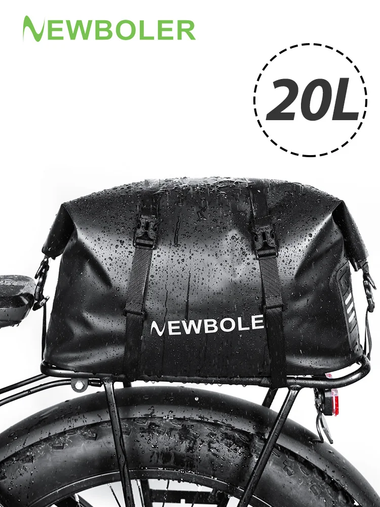 AliExpress NEWBOLER Bicycle Bag 20L Large Capacity Bike Shoulder Bag PVC Waterproof Bike Rear Seat Rack Bag For MTB Cycling E-Bike