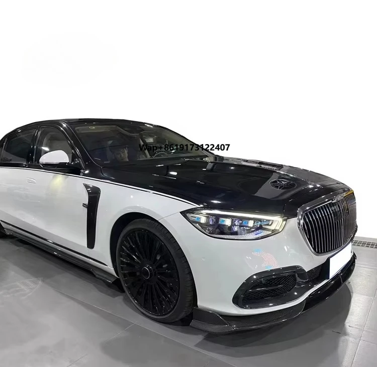 قطع غيار السيارات الجديدة الأكثر مبيعًا لسيارة Mercedes s Class Body Kit ألياف الكربون الجافة W223 طقم هيكل السيارة من الفئة #1