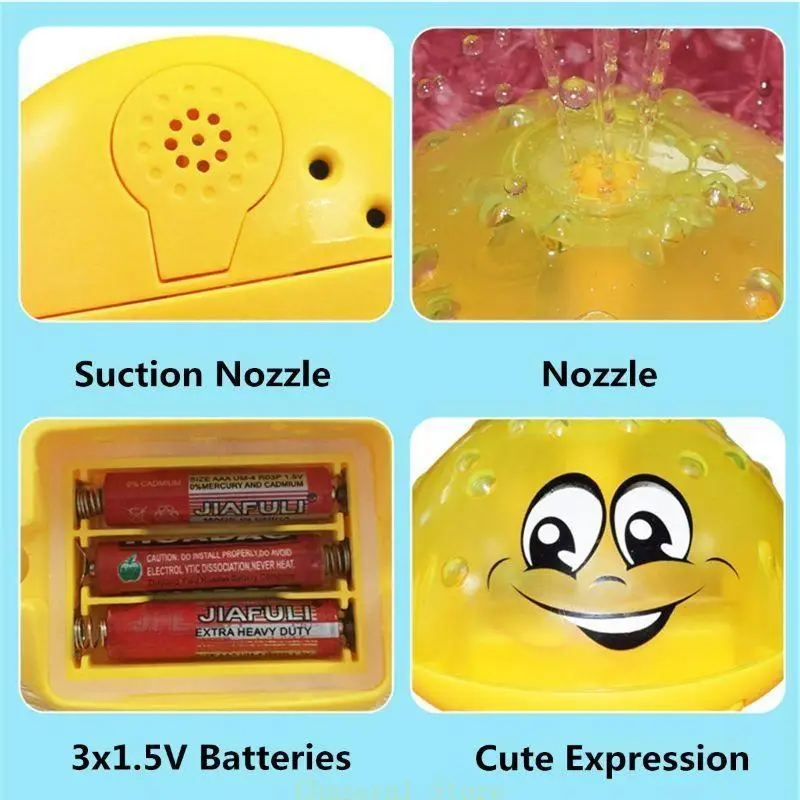 e7ce Kids Shower Dame Deartub تدور ألعاب الكرة رذاذ رذاذ الأطفال ألعاب الحوض الاستحمام للعب أداة ألعاب المياه للأطفال لوازم