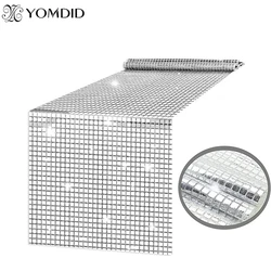 YOMDID Disco Party Sequin Table Runner Mirror Glitter Table Cover Sparkle Tablecloth 70s 80s Disco Dance Wedding Birthday Decor