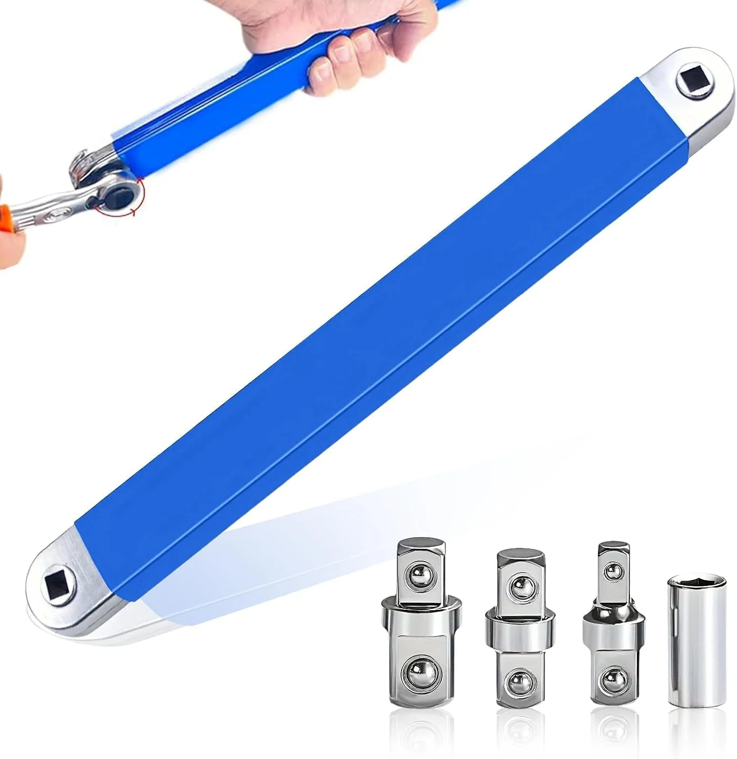 

Offset Extension Wrench Set, Ratchet Extension Bar, Torque Wrench Extension, Wrench for Tight Spaces with Universal Adapters
