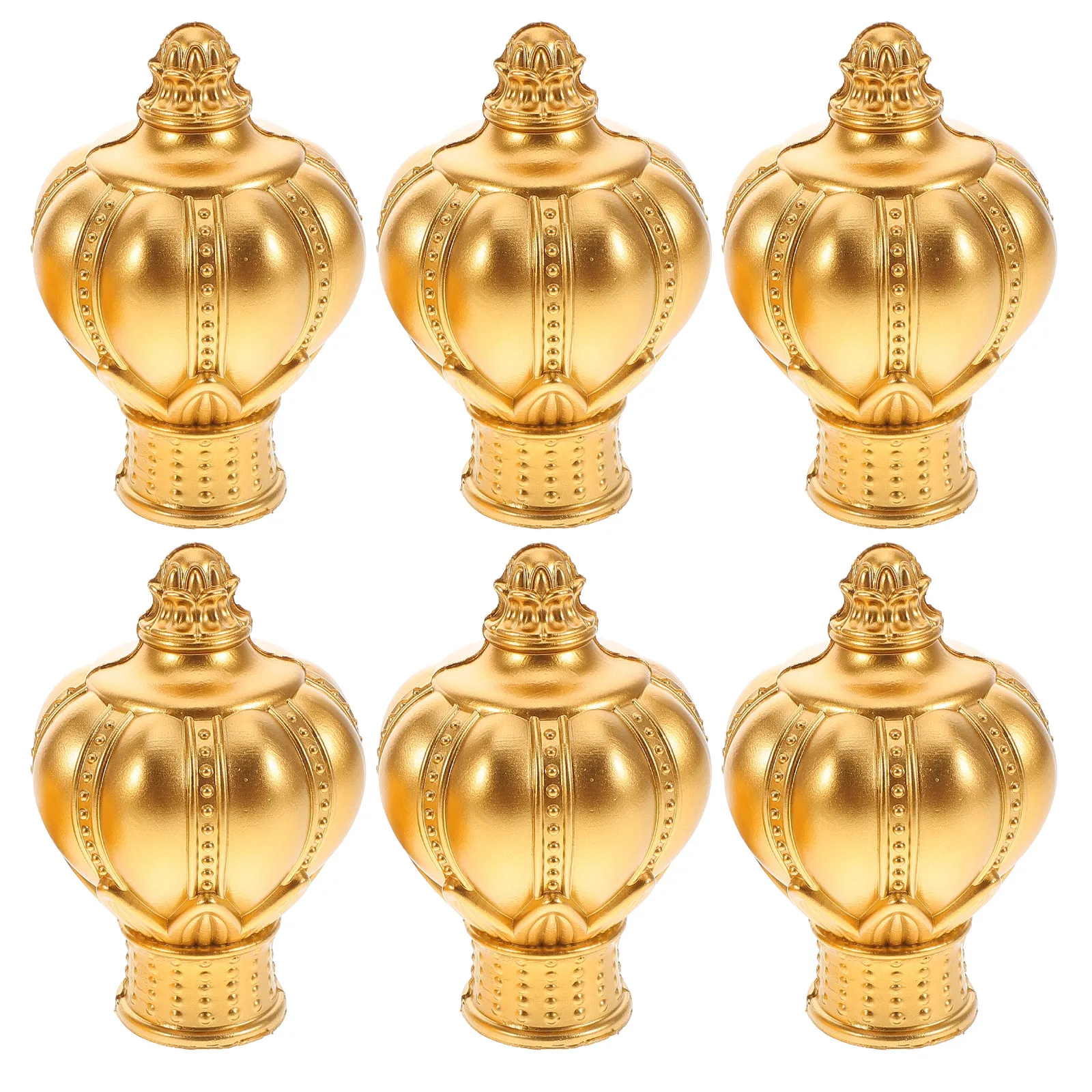 6Pcs Roman Rod Finials Decorative Curtain Rod Ends Acrylic End Caps Elegant Stylish Secure Fit for Living Room Bedroom Dining