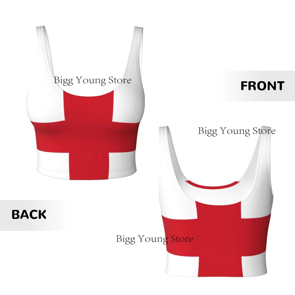Women Sexy Sports Vest England Flag Female Streetwear Sport Lingerie Tee Crop Top