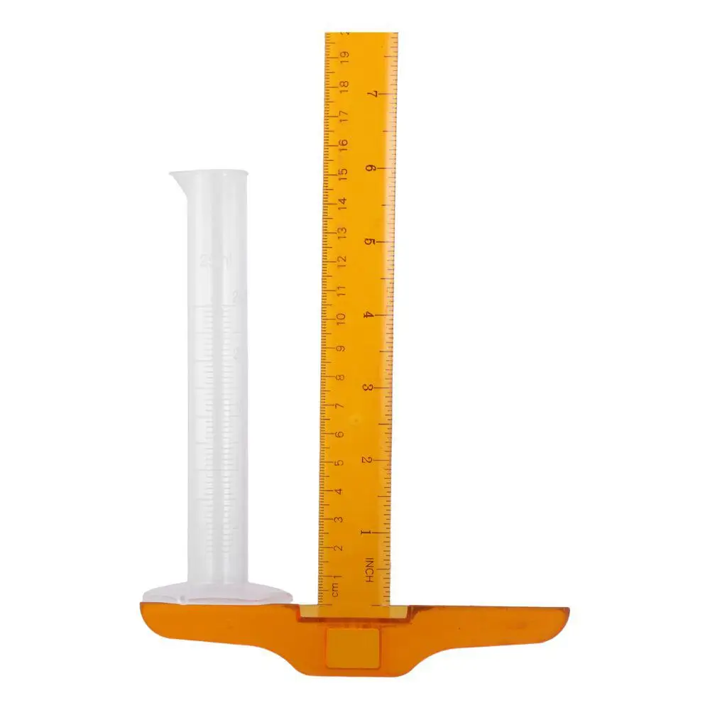 Science Test Tube Beakers Plastic Graduated Cylinder Clear Hex Base Flask 25ml Measuring Cylinder Single Metric Scale