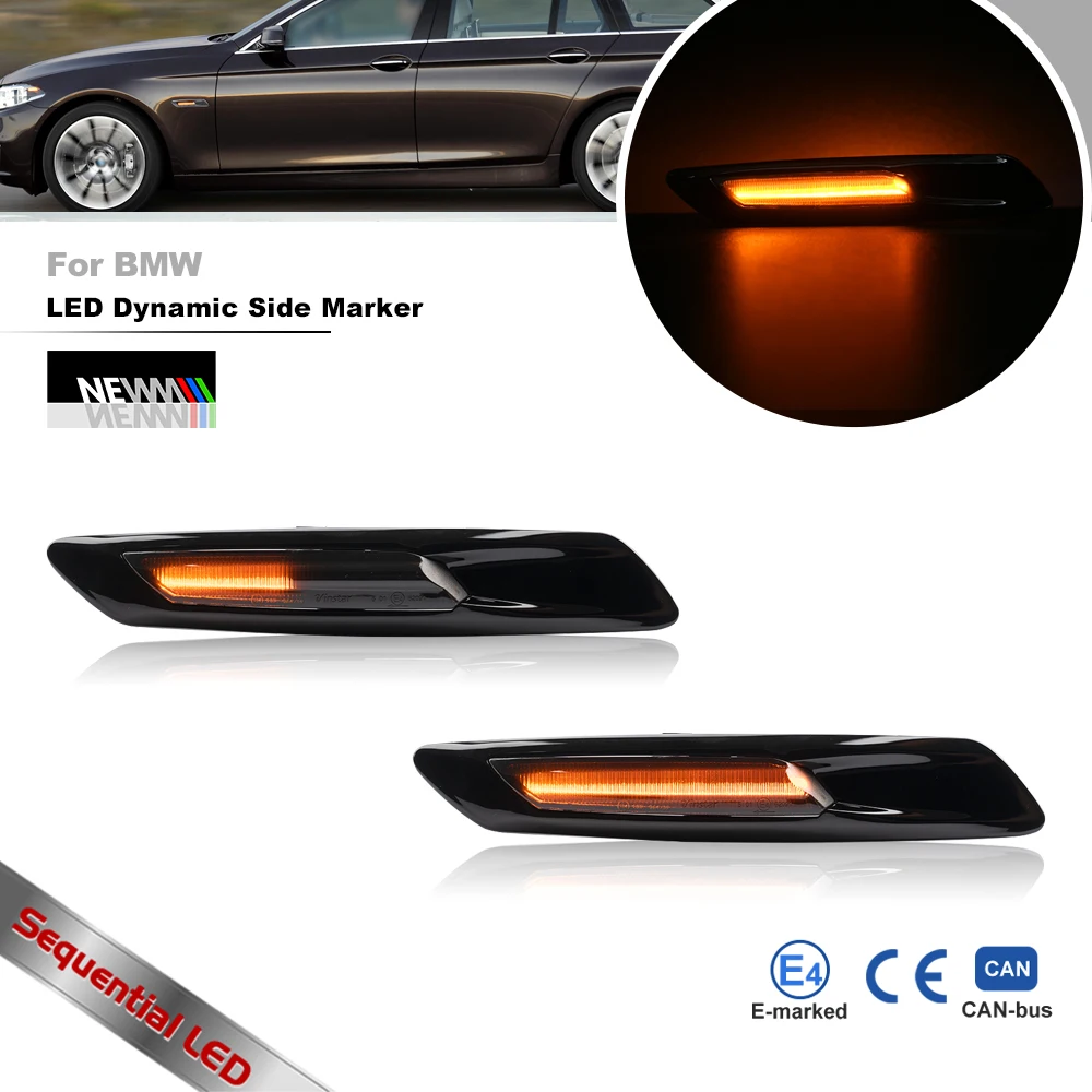 

Дымчатый Улучшенный задний фонарь для BMW 5 серии F10 F11 Pre-LCI 2011-2013, динамические светодиодные боковые габаритные огни 63137154167