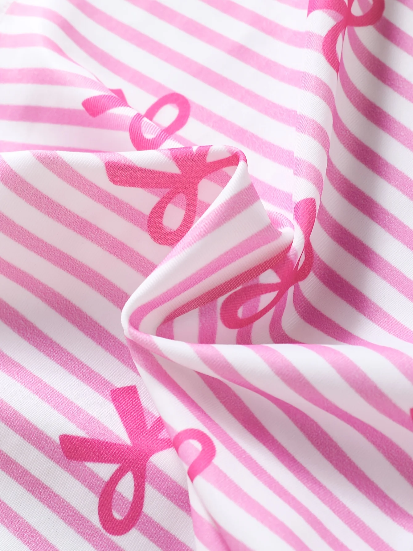 Girls' Summer Swimwear Set: Pink Bow and Striped Print Strapless One-Piece Swimsuit and Short Skirt Two-Piece Set Suitable for Girls Aged 8-12, Versatile Clothing for Beach and Pool S577505253a6542dcb4fe3d05e0be779ao