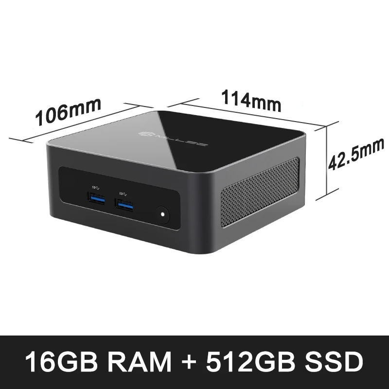 MLLSE Mini PC M6, Intel Core i5-12450H processor DDR4 16GB RAM 512GB SSD Wi-Fi 6 Bluetooth 5.2 Windows 11 Pro