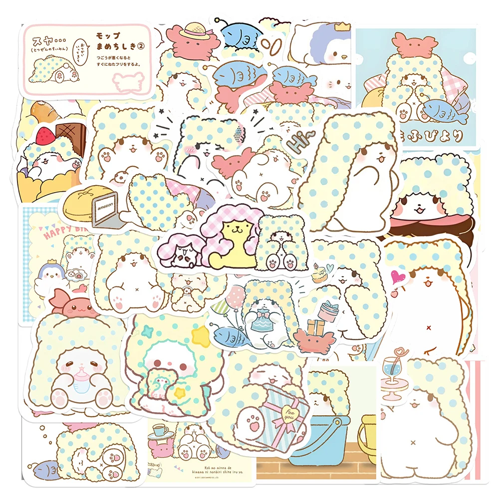 

10/30/50pcs Sanrio Cute Marumofubiyori Stickers Kawaii Anime Graffiti Sticker Stationery Phone Notebook Classic Kids Toy Decals