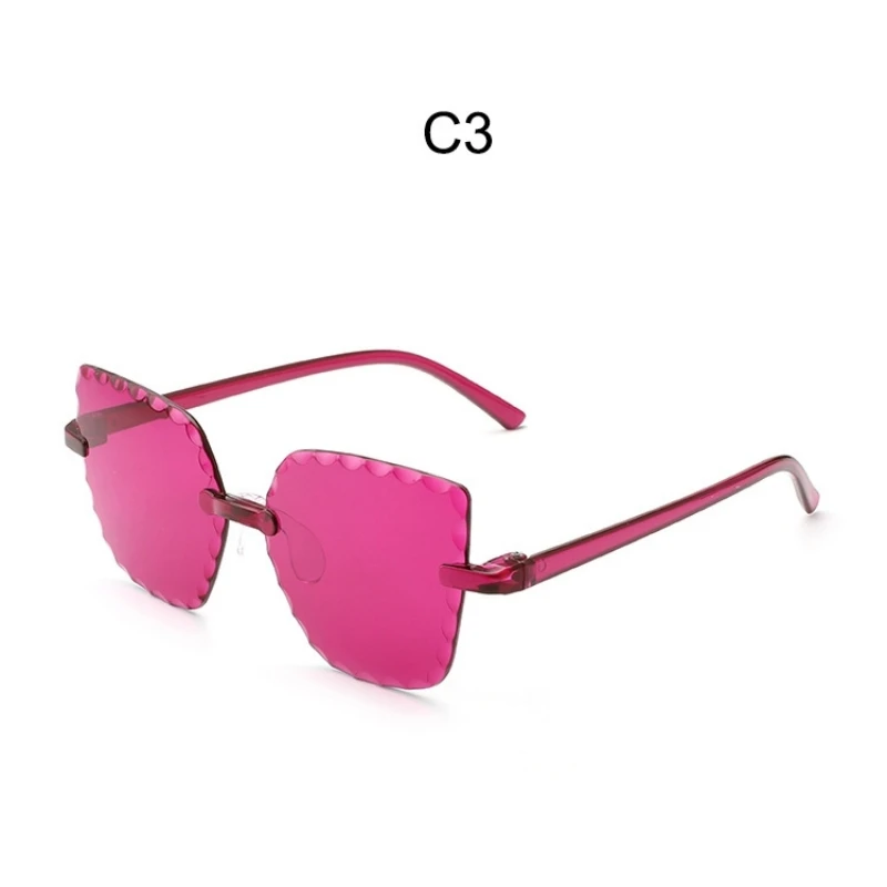 Frameless Polygon Sunglasses for Kids, infantil Flower Sun Glasses, Baby Personality, New Fashion