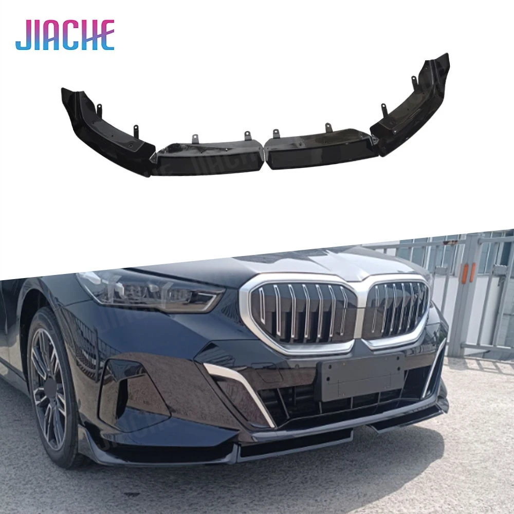 Carbon Look Front Bumper Lip Spoiler Front Lip Chin Apron Diffuser Bodykit For BMW 5 Serise G60 G68 M Sport 2024+ ABS Bodykits