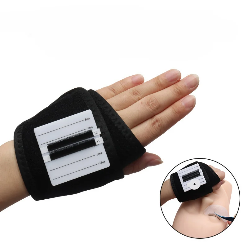 Tabla de Colocación de pestañas postizas, tabla de colocación de pegamento, tipo protector de muñeca, herramienta auxiliar de belleza