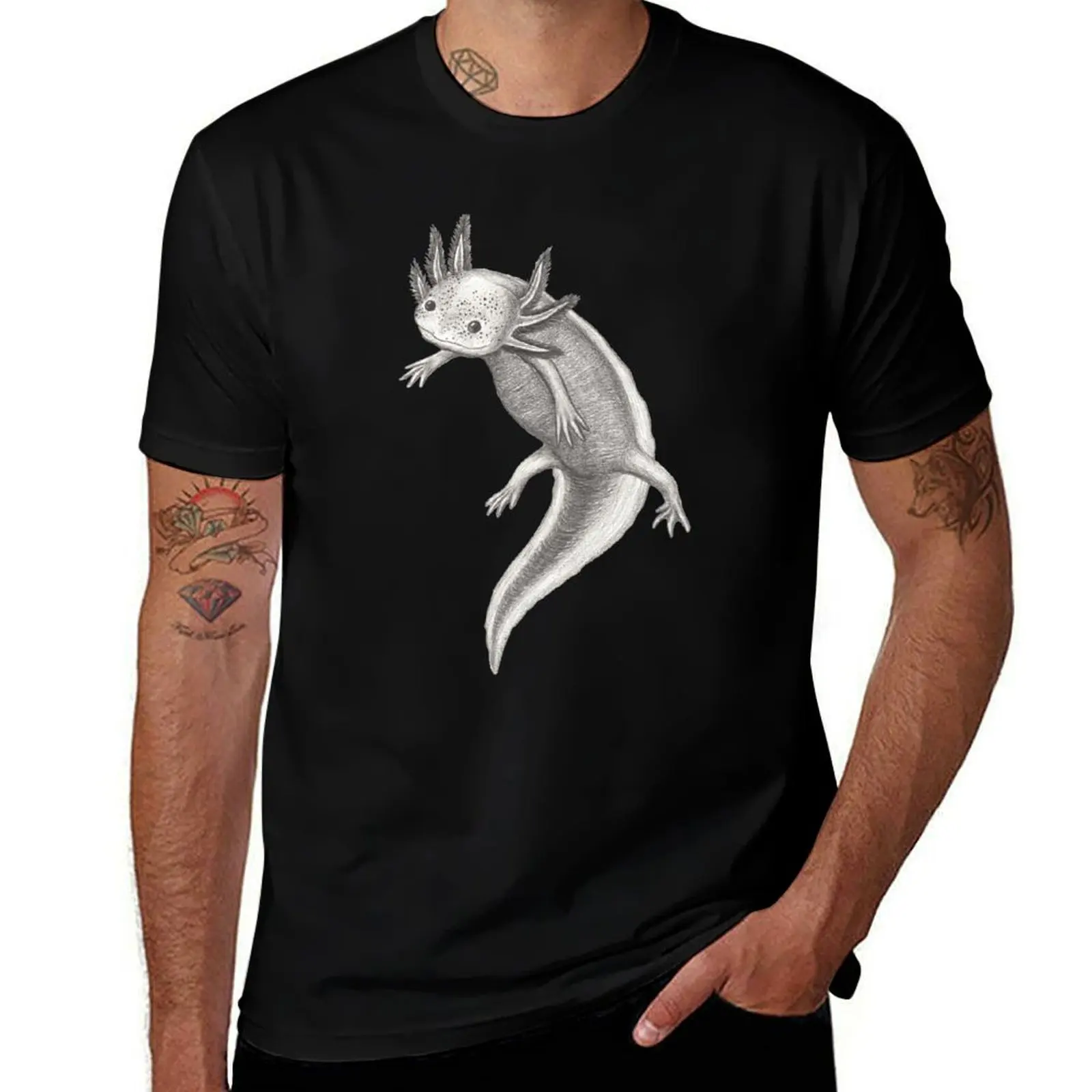 Floating Axolotl T-Shirt Anti-Wrinkle Short Sleeve T-Shirt