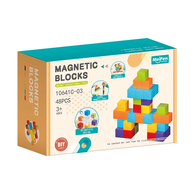 DIY 磁気キューブ ビルディング セット - 子供用 STEM 学習ブロック、早期教育建設玩具