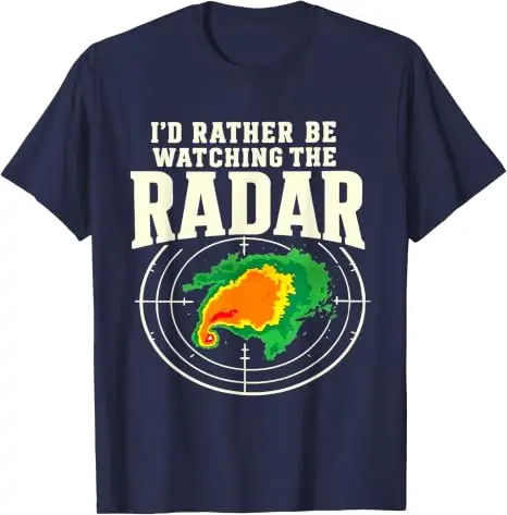 Ich würde lieber Radar Edges Distressed Storm Chaser T-Shirt Y2k Tracking Severe Tornadoes Grafik-Bekleidung aus weicher Baumwolle ansehen – Detail 12
